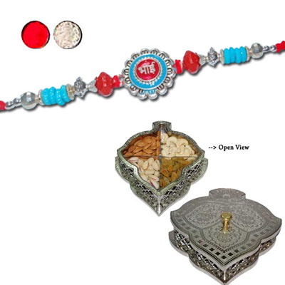 "Rakhi - ZR-5520 A (Single Rakhi), Dry Fruit Box - code DFB4000 - Click here to View more details about this Product